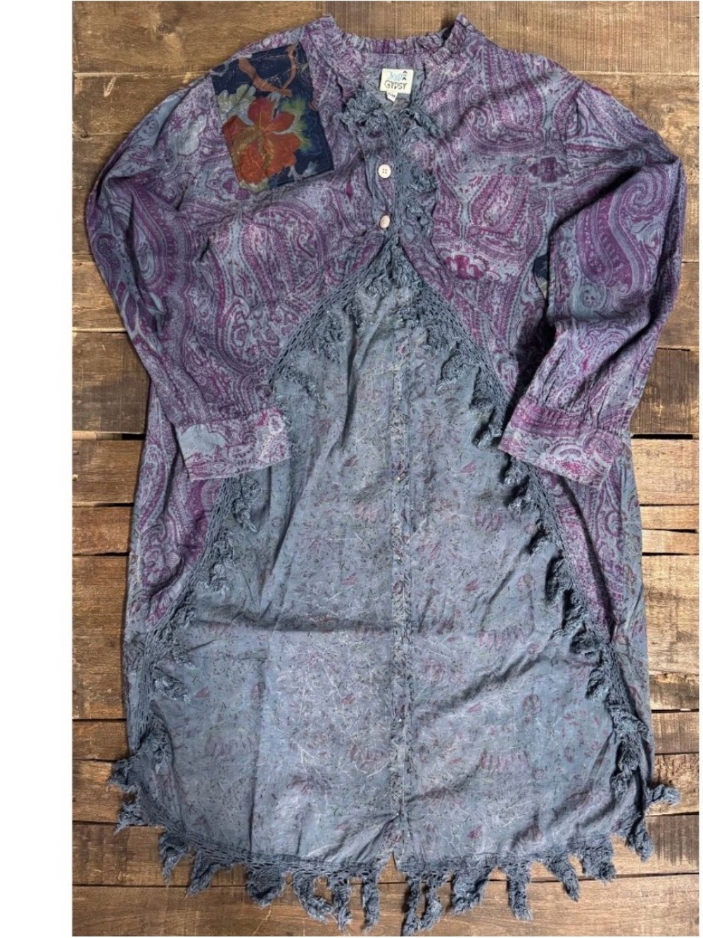 🔥BRAND NEW Moon Shade Jacket,Plum,Jaded Gypsy Hi Lo Top, Split Back - Picture 5 of 6